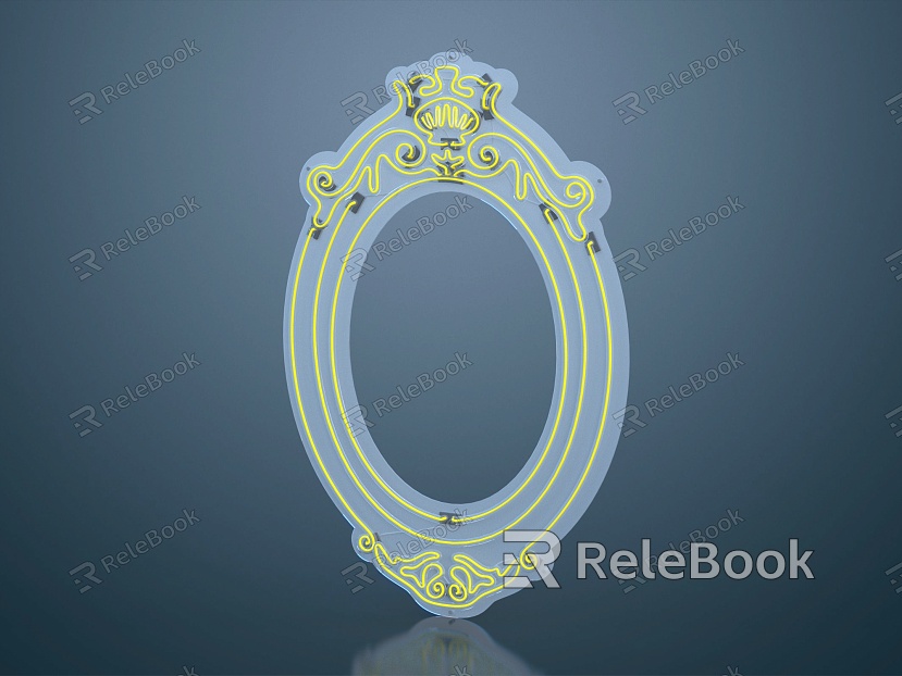 Modern Frame Photo Frame Oval Lace Neon Sign Neon Sign model