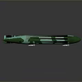 Green Transparent Missile Shaped 3D Model With Aerodynamic Modern Design Features