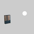 Modern Style Decorative Cabinet With Dark Blue Quilted Doors Glass Front And Wooden Shelves