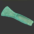 Ancient Bronze Tool With Green Patina And Traditional Axe Shape Design