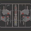 Spacecraft Model Kit Featuring Satellite Parts And Gray Red Details On Plastic Frame