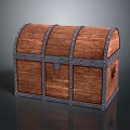 Vintage Wooden Trunk With Metal Straps Rivets Classic Design And Polished Surface