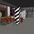 Electric Toys Modern Shop Interior With Red Black Stripes Display And Furniture