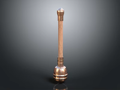 Durable Copper Hardware Tool With Long Handle Metal Head And Stable Base 3d model