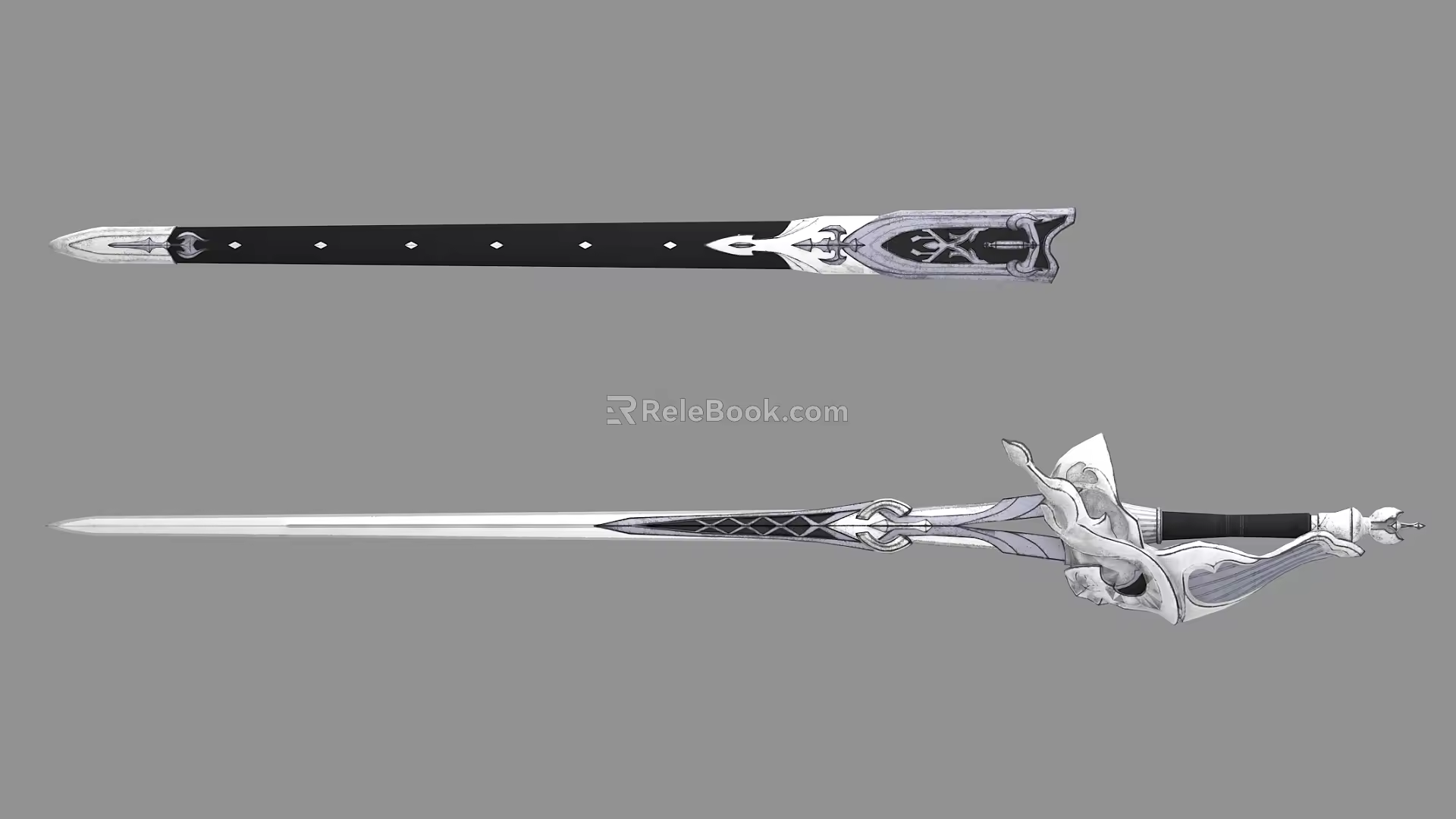 Game Props Cold Weapon Sword Long Gun Dagger Weapon 3d model
