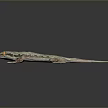 Gecko Reptile With Orange Eyes And Green Gray Scales On Dark Background