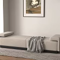 modern bed end stool sofa stool 3d model