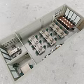 Birds Eye View Of Modern Office Interior With Multiple Tables And Chairs Arranged Neatly
