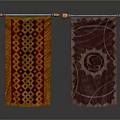 Decorative Hanging Tapestries With Colorful Geometric Patterns And Sun Motif