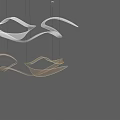 Modern Sculptural Curved White Chandelier Design With Flowing Lines For Interior Decor