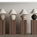 Ancient Table Lamp in Quiet Pottery Pot 3d model