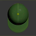 Stylish Green Casual Cap with Yellow Stitching and Red Star Logo Design