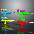 Colorful Toy Water Guns Featuring Blue Yellow Green Red And Vibrant Designs For Kids Play