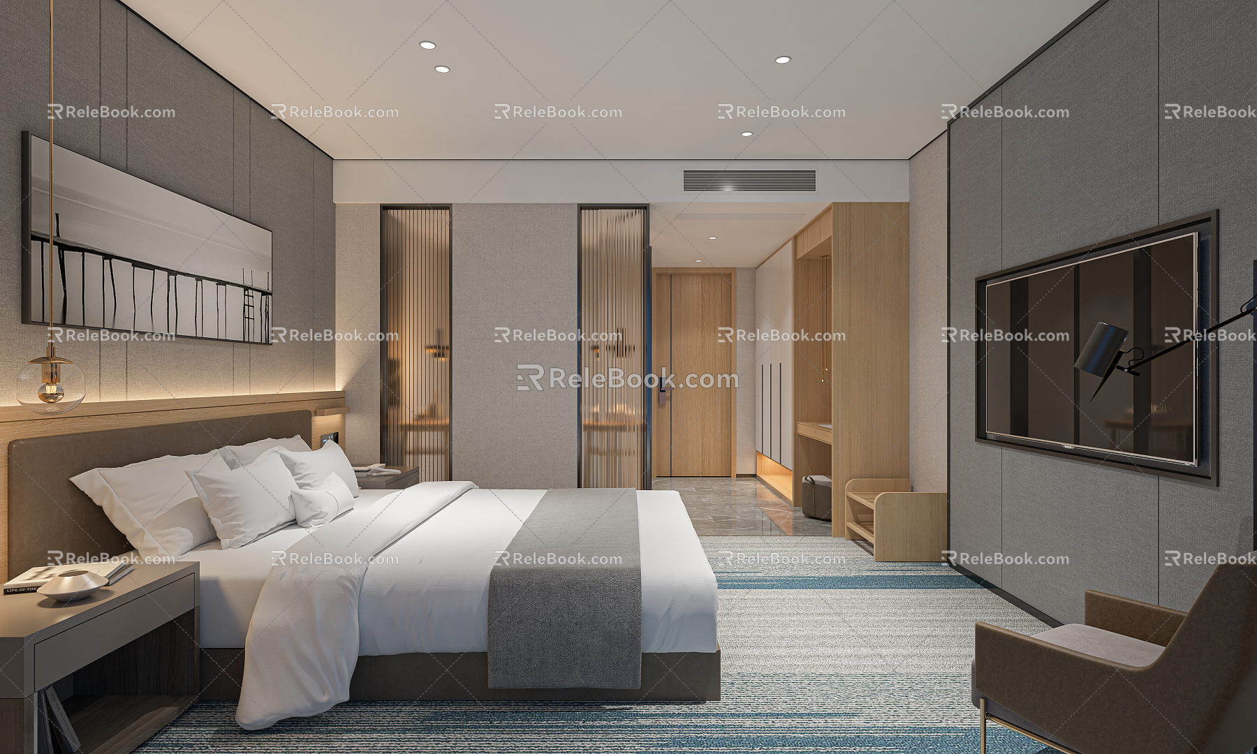 Light Luxury Rooms Hotel Rooms 3d model