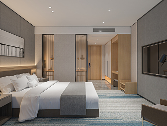 Light Luxury Rooms Hotel Rooms 3d model