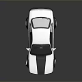 Sleek Black and White Two Door Sports Car with Silver Wheels and Modern Design