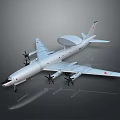 Military AWACS Aircraft Model With Large Radar Dome And Four Propeller Engines