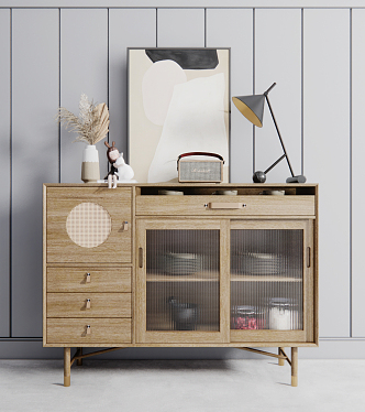 Nordic Sideboard Side Cabinet 3d model