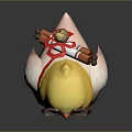 Cute Yellow Chicken Game Movie Character with Glasses Red Bow Tie and White Body