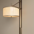 Modern Wall Sconce with Cylindrical Beige Shade and Metal Frame for Home Interior