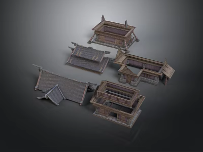 Traditional Chinese Architecture Roof Models With Ancient Style And Detailed Design 3d model