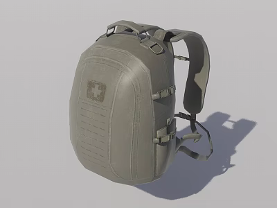 Gray Medical Backpack With Durable Material And Adjustable Shoulder Straps 3d model