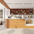 Modern Cafe Interior Design With Wooden Ceiling White Walls Round Pendant Lights And Coffee Drinks