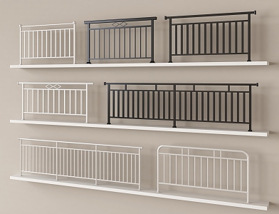 Railing Fence Guardrail Stainless Steel Guardrail Railing Metal Railing 3d model