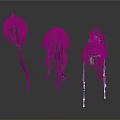 Three Stylish Gray Feather Decorative Hair Accessories With Tassels And Pendants