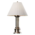 Elegant Table Lamp With Pleated White Fabric Shade And Brushed Metal Base