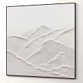Textured White Abstract Painting Featuring Mountainous Relief Patterns For Interior Decor 3d model