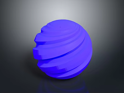 Modern Blue Layered Decorative Sphere With Spiral Stripes For Home Use 3d model