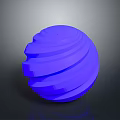 Modern Blue Layered Decorative Sphere With Spiral Stripes For Home Use