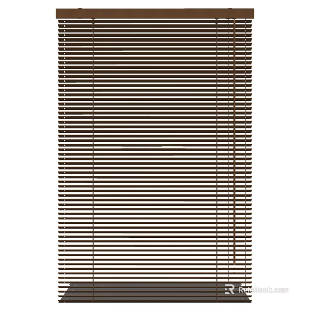 Modern Brown Vertical Blinds With Slatted Design For Home Window Covering 3d model 