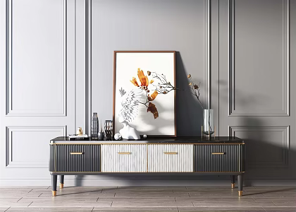 Light Luxury TV Cabinet TV Cabinet Decoration Combination 3d model