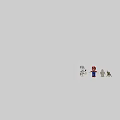 Toy Dolls Including Mario Robot and Animal Figures on White Background with Shadows
