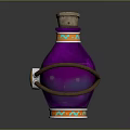 Pink Decorative Bottle With Cork Stopper Leather Straps Golden Circular Accent And Colorful Base Patterns