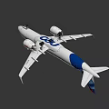 Airbus Commercial Aircraft Featuring White Body And Blue Tail Design Elements