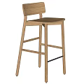 Modern Fritz Hansen Hven Wooden Bar Chair Bar Stool 3d model