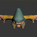 Cartoon Gnome Character With Blue Hat White Beard And Yellow Coat Standing On Gray Background