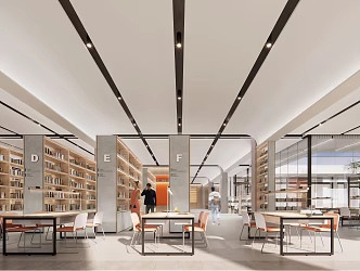 modern library 3d model