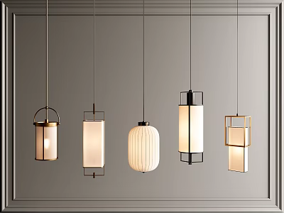 New Chinese Chandelier Chinese Chandelier Metal Chandelier Lantern Chandelier Paper Chandelier Bedside Chandelier 3d model