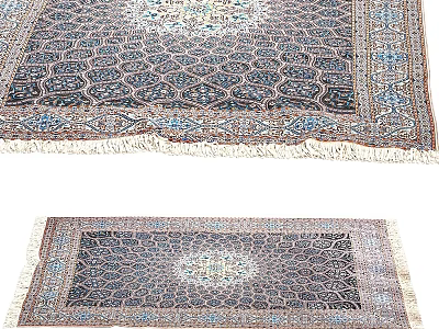 Square Rug With Traditional Intricate Patterns And Fringe Edges For Home Decor 3d model