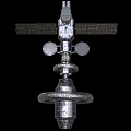 Futuristic Space Station Structure With Transparent Modules Antennas And Solar Panels 3d model