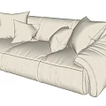 Modern Cozy Two Seater Sofa With Soft Fabric And Plush Decorative Cushions