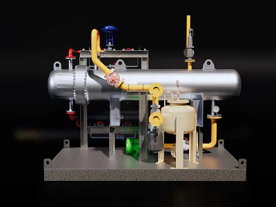 High Performance Industrial Equipment With Pipes Valves And Control System 3d model