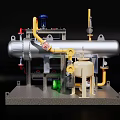 High Performance Industrial Equipment With Pipes Valves And Control System 3d model
