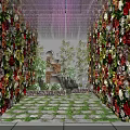 Cultural Center Showcasing Water Curtain Projection With Traditional Architecture And Colorful Lighting Effects