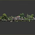 Detailed Cartoon Scene Model With House Trees Parking Lot And Green Grassland