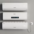 White GREE Wall Mounted Air Conditioner Fan With Digital Display And Temperature Control